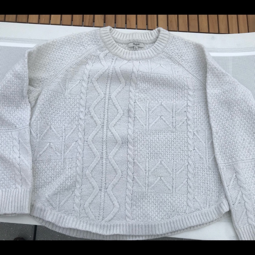 Madewell cable knit sweater in cream